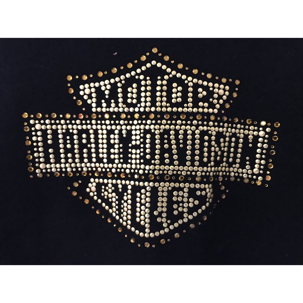 Harley Davidson Sparkle Logo Pikes Peak Colorado Springs Long Sleeve Shirt S 36"